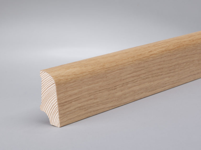 Furnierleiste (Furnier) Eiche lackiert, 22 x 45 x 2400 mm, Oberkante abgerundet