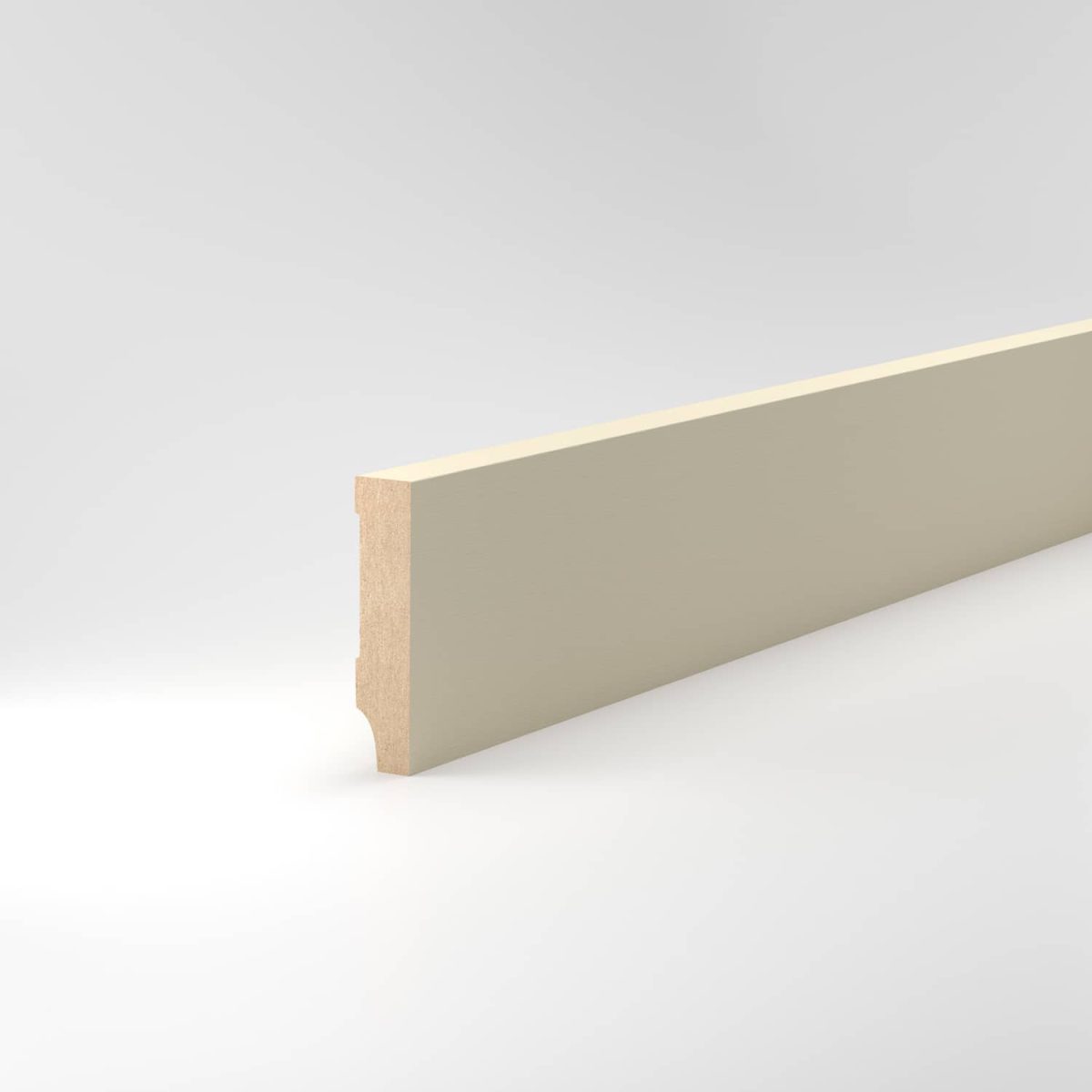 Sockelleiste Oberkante gerade 13x58x2400 mm, in MDF, Hellgrau matt