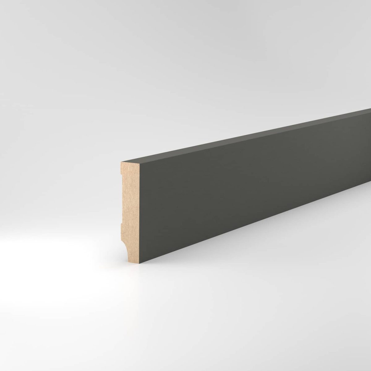 Sockelleiste Oberkante gerade 13x58x2400 mm, in MDF, Anthrazitgrau matt