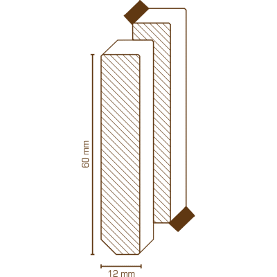 Sockelleiste Oberkante gerade feuchtehemmend 12x60x2500 mm, in MDF, Optik Schwarz, mit Dichtlippe