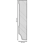 Sockelleiste, Oberkante gerade 16x80x2500 mm, in MDF, Optik Edelstahl