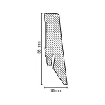 Sockelleiste Oberkante abgerundet 18x58x2400 mm, in MDF, Wolga Eiche