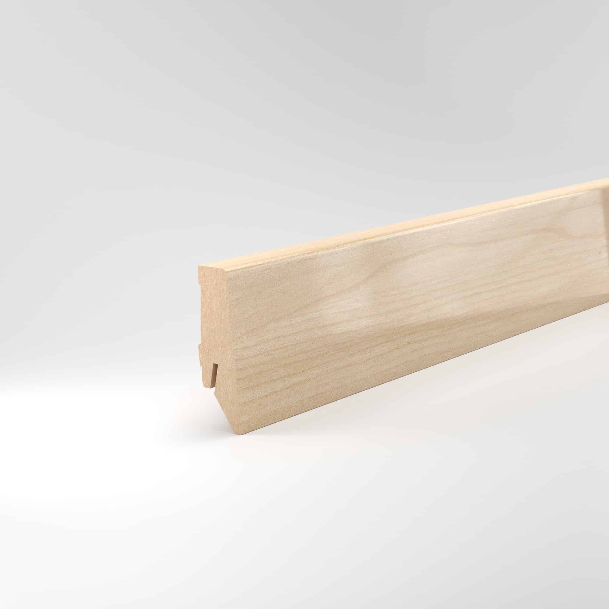 Sockelleiste Oberkante abgerundet 18x58x2400 mm, in MDF, Ahorn Sockelleiste Oberkante abgerundet 18x58x2400 mm, in MDF, Ahorn