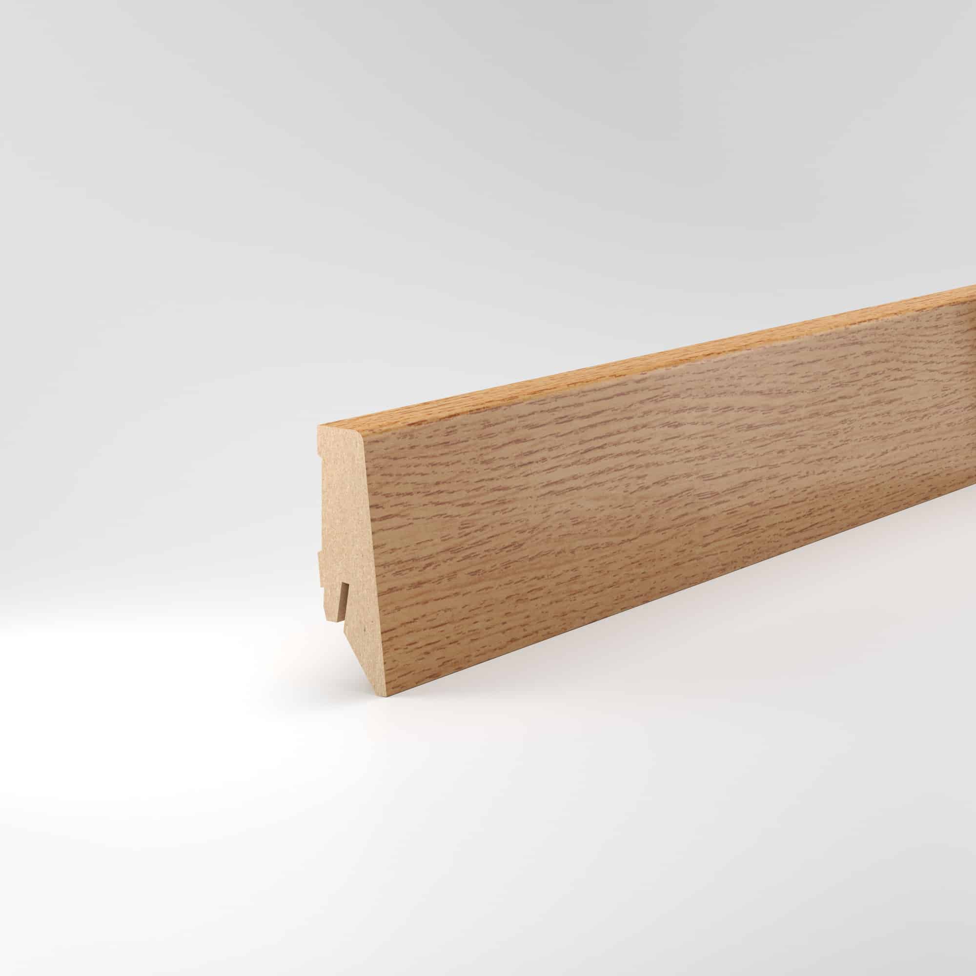 Sockelleiste Oberkante abgerundet 18x58x2400 mm, in MDF, Isar Eiche Sockelleiste Oberkante abgerundet 18x58x2400 mm, in MDF, Isar Eiche