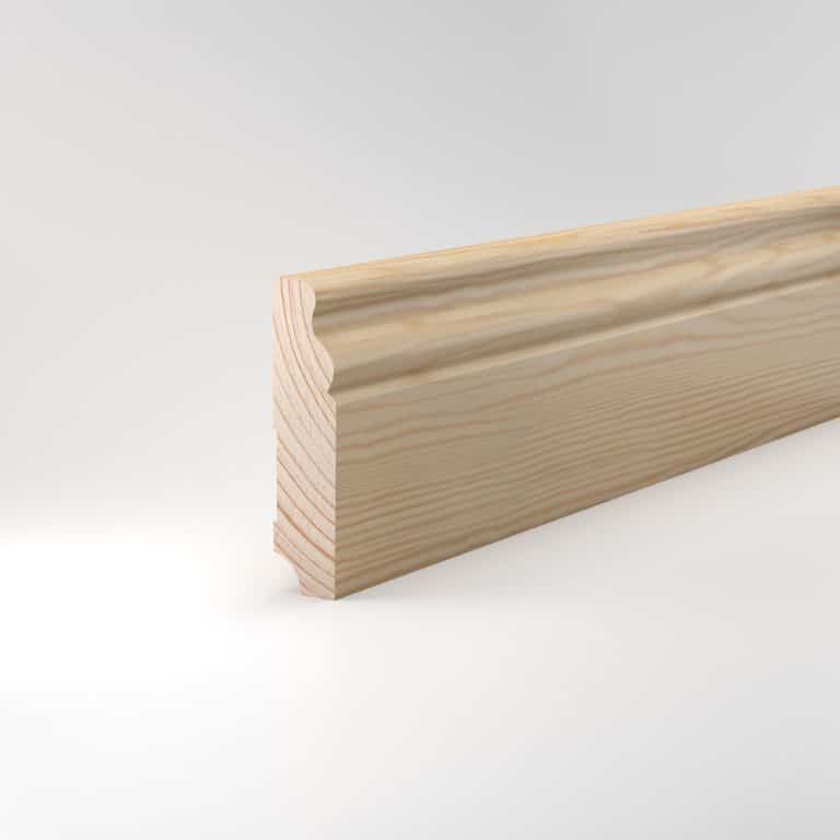 Sockelleiste, Berliner Profil 19x80x2500 mm, in Kiefer roh, Massivholz