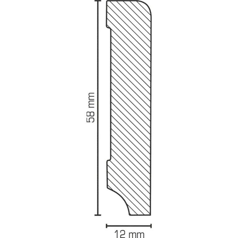 Sockelleiste, Furnierleiste (Furnier) 12x58x2400 mm, Eiche lackiert