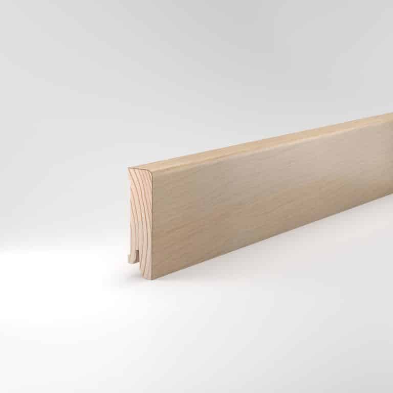 Sockelleiste, Furnierleiste (Furnier) 16x60x2500 mm, Eiche weiß lackiert