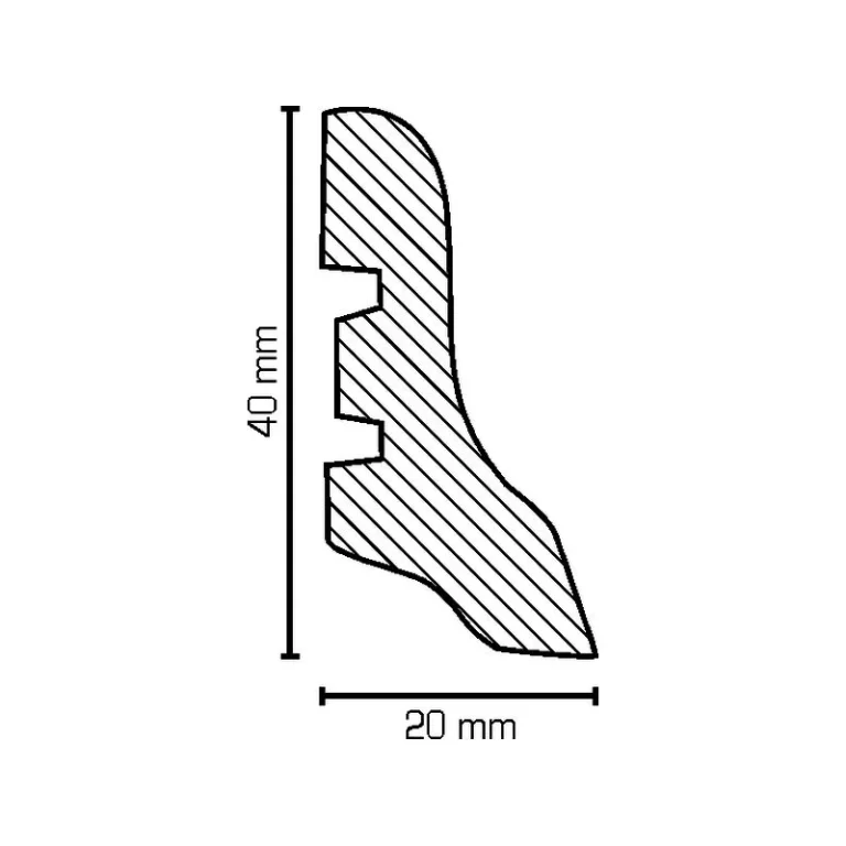 Sockelleiste, Furnierleiste (Furnier) 20x40x2500 mm, Merbau lackiert