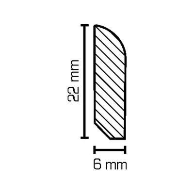 Sockelleiste, Deckleiste 6x22x2000 mm, weiß lackiert