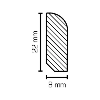 Sockelleiste, Deckleiste 8x22x2000 mm, in Schwarz